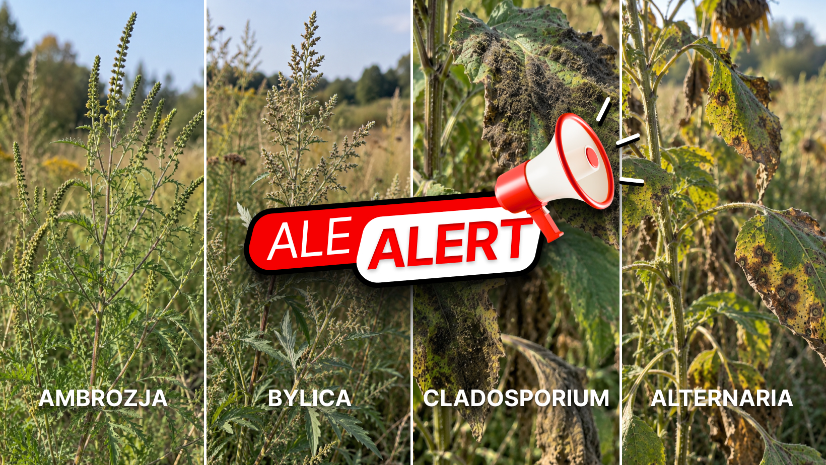 Alert pyłkowy – pylenie ambrozji, bylicy, Cladosporium i Alternaria