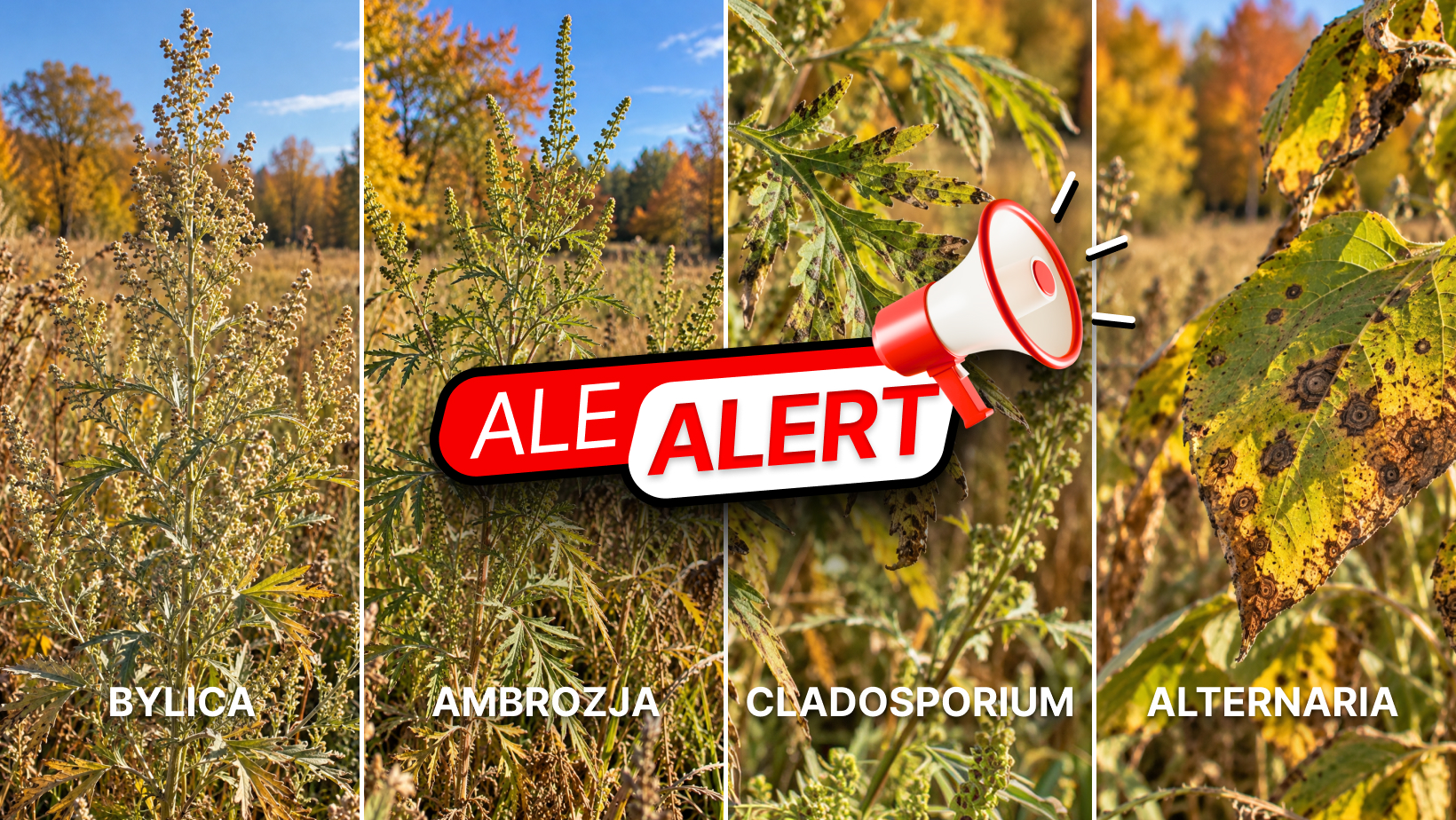 Alert pyłkowy – pylenie bylicy, ambrozji, cladosporium i alternaria w październiku